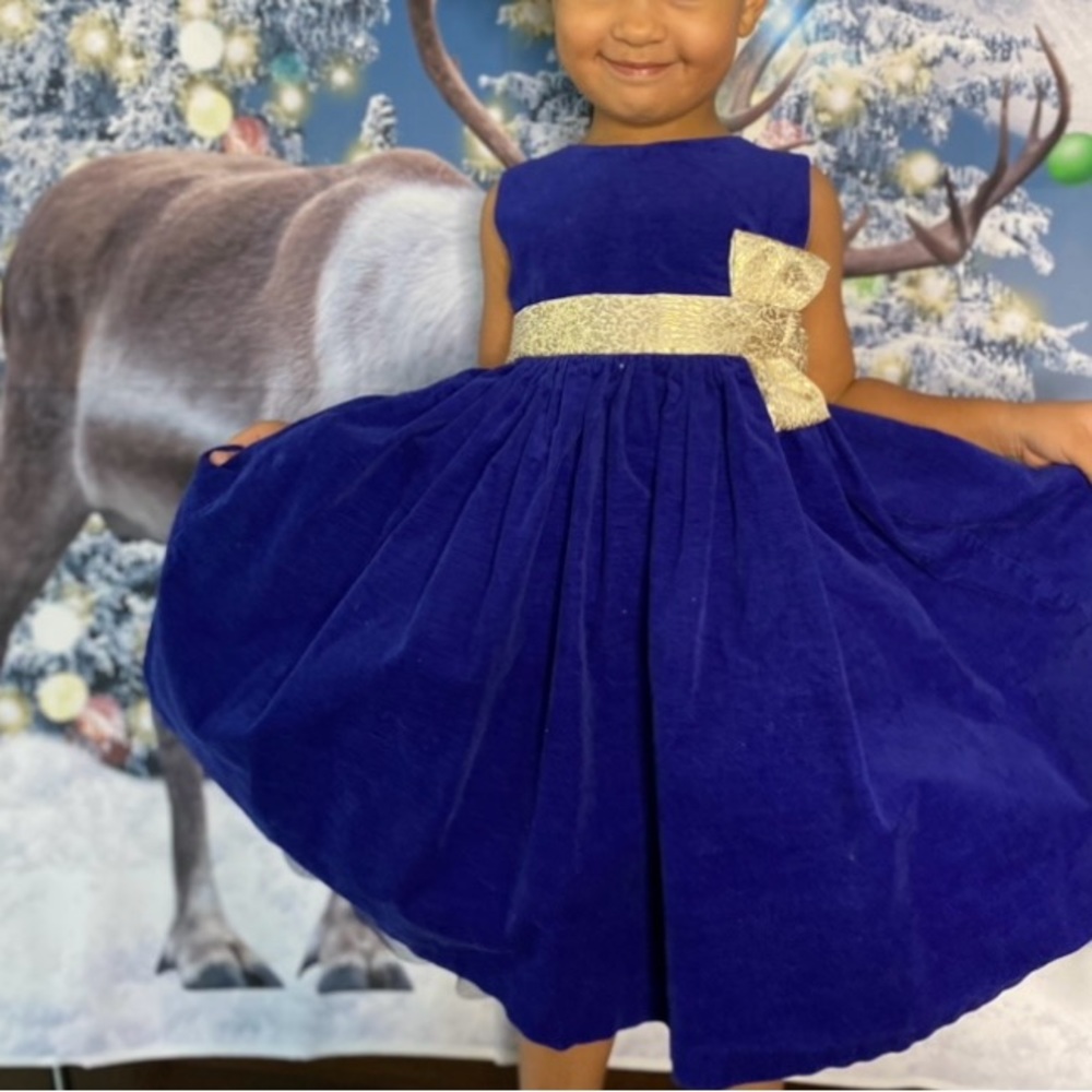 Blue velvet dress
